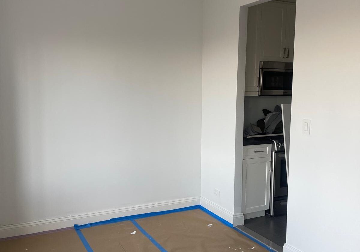 Renovated apartment interior in New York City.